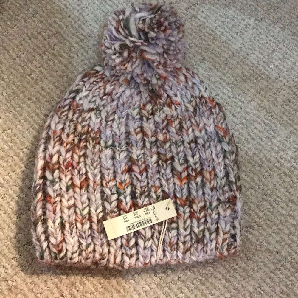 Madewell chunky knit Pom Pom beanie